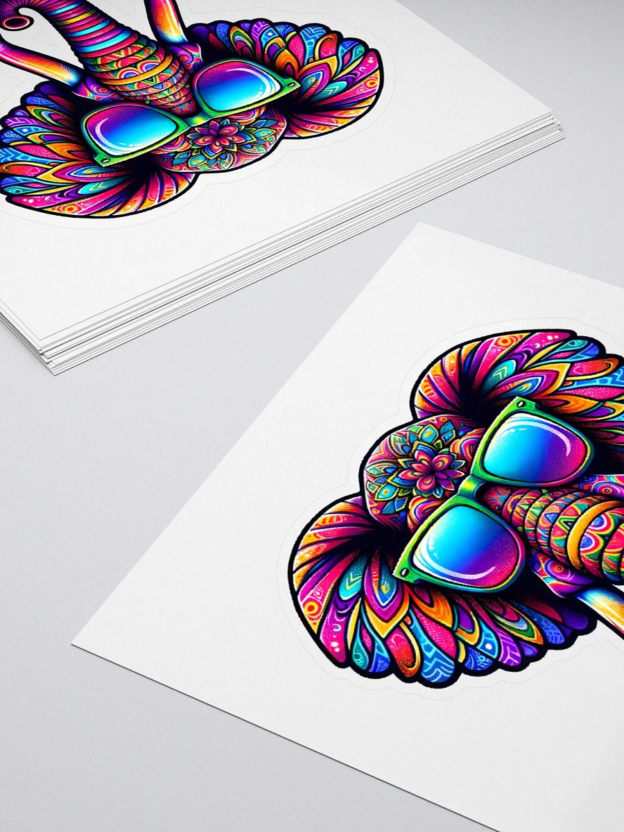 Vibrant Psychedelic Elephant Sticker product image (4)