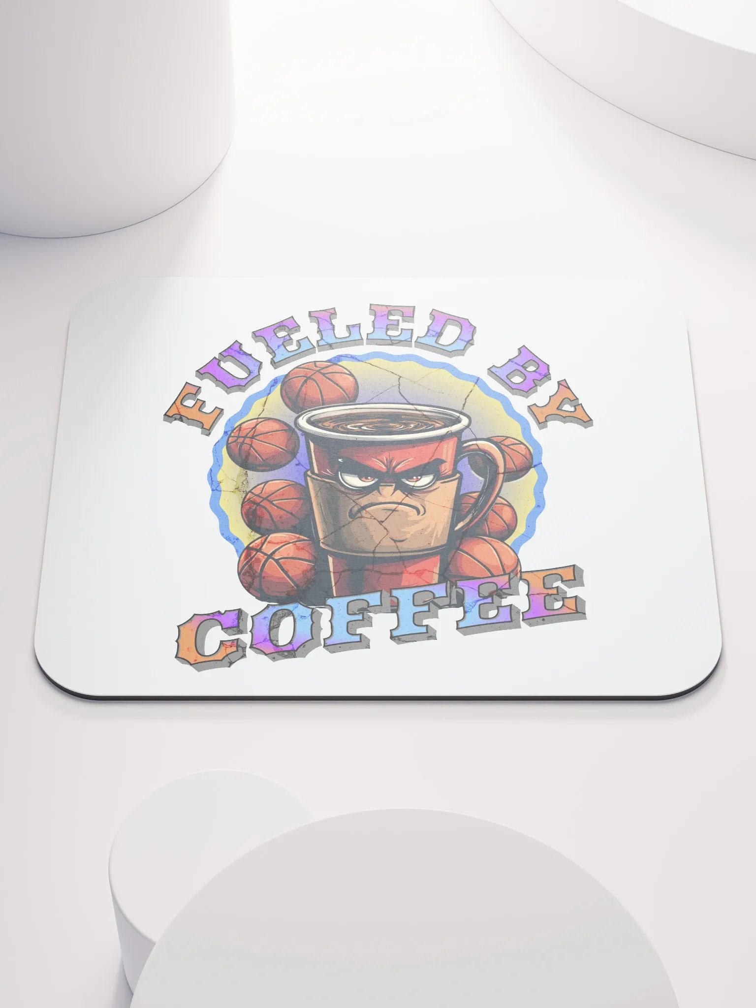 Fueled By Coffee Basketball Rugged Mug Mouse Pad product image (2)