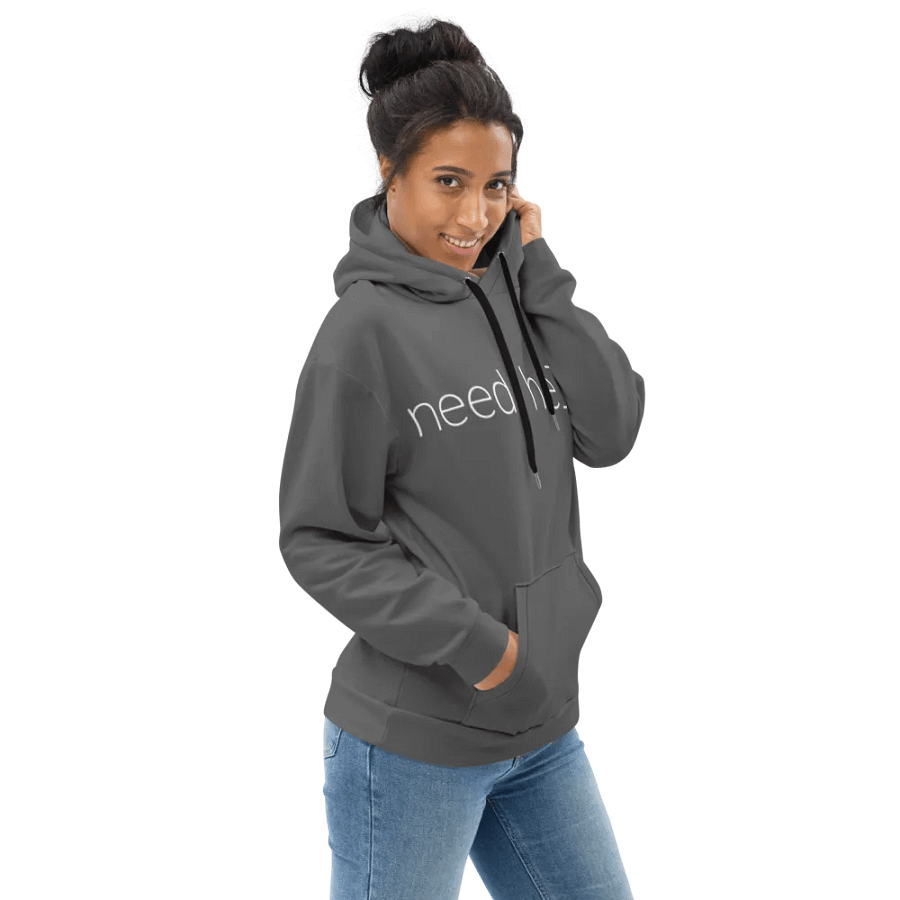 need help? RTFM! hoodie (dark grayscale mode) product image (2)