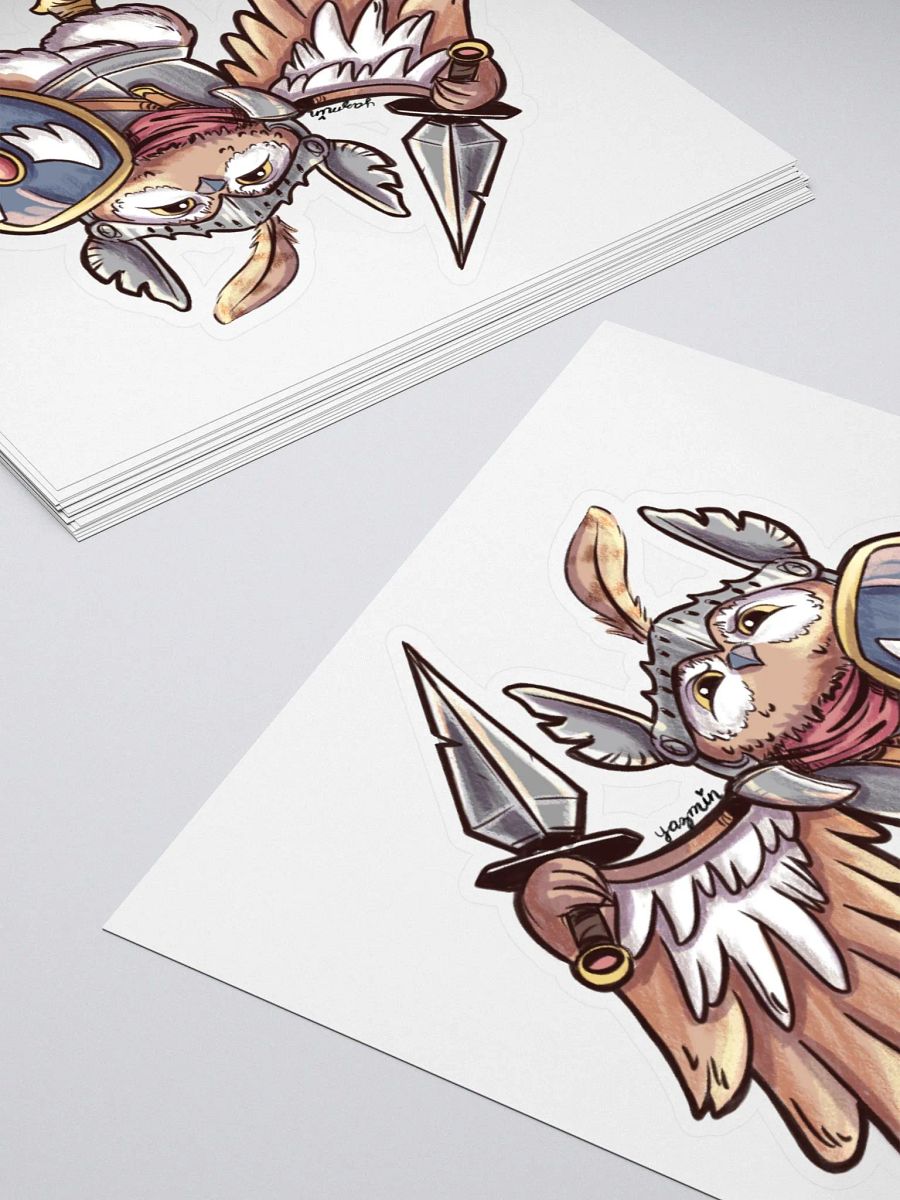 Owl Knight Sticker - Whimsical Fantasy Decal product image (4)