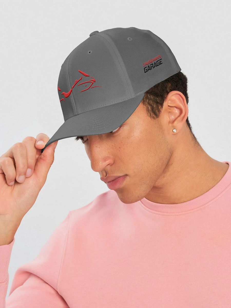 DCT Shadow Wing Flexi-Fit Fabric Cap Red on White product image (7)