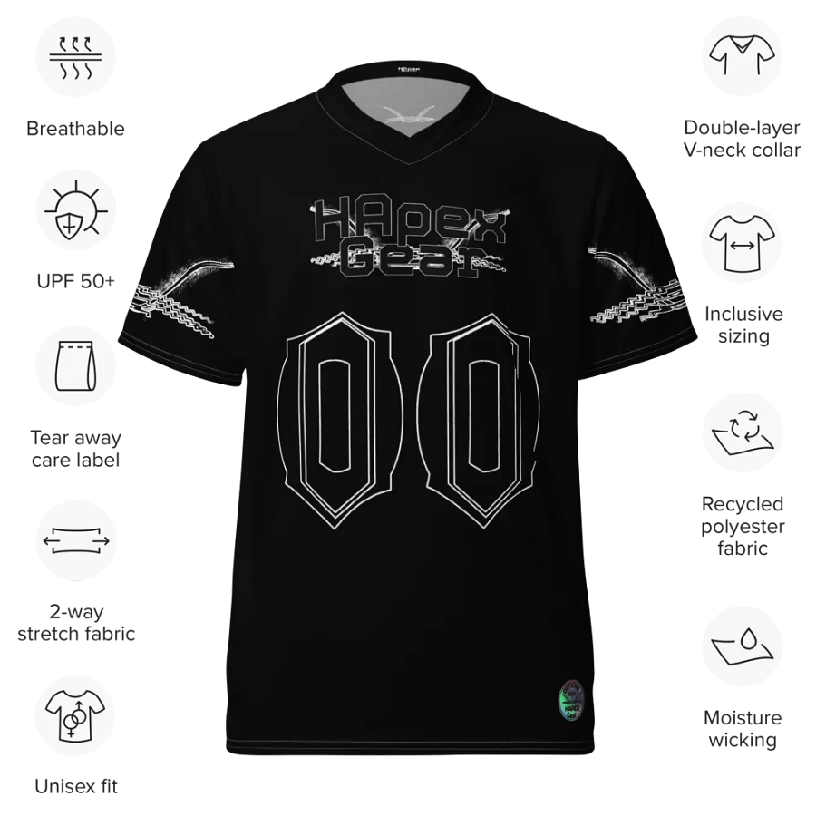 Kaidoom Dev - Black - Recycled Unisex Sports Jersey - Black HApex Gear Black Logo product image (9)