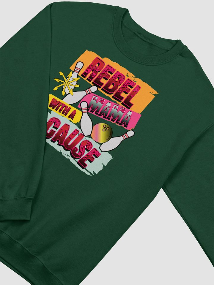 Rebel Mama With A Cause Bowling Crewneck Sweatshirt product image (4)