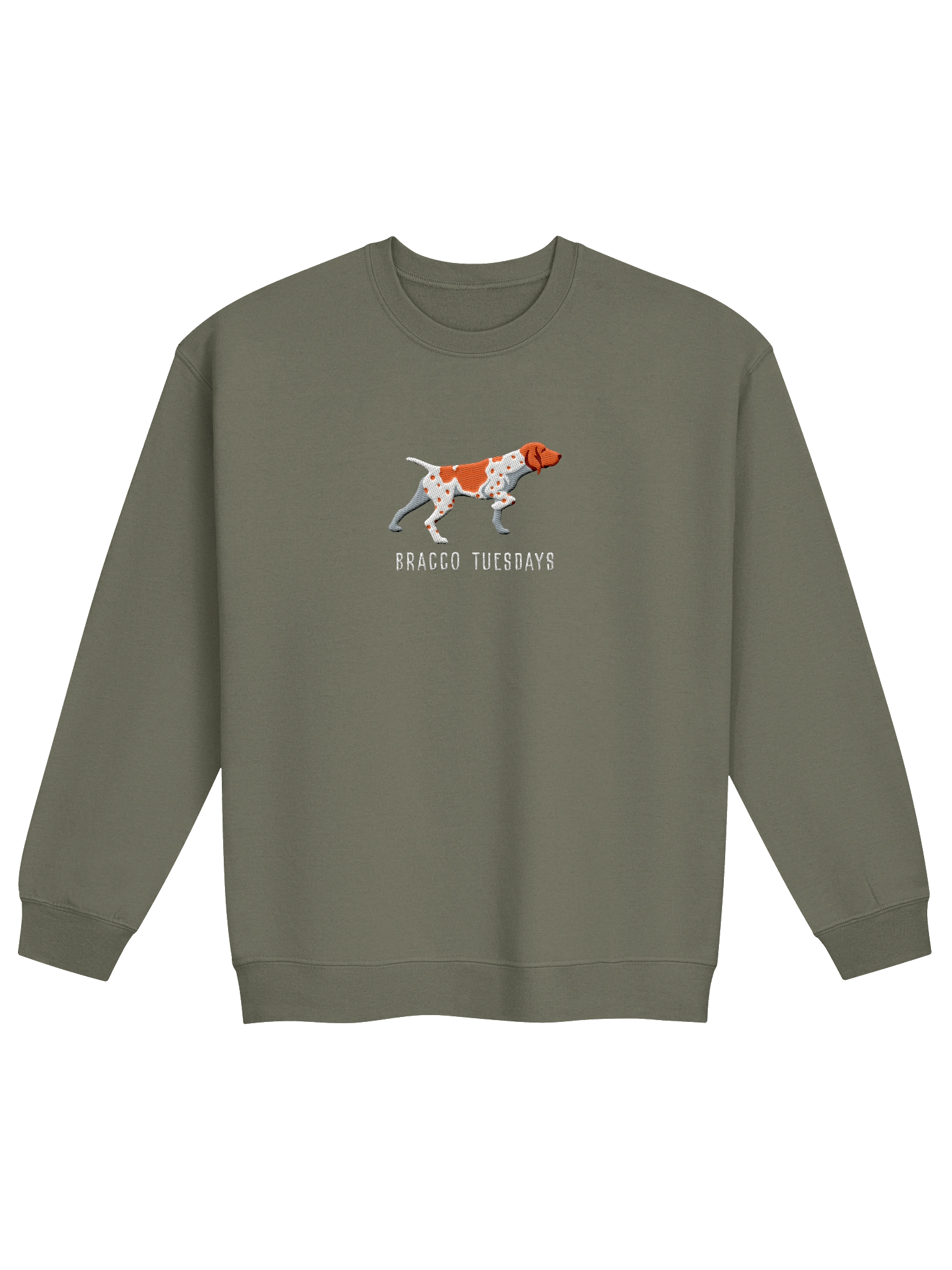 Bracco Tuesdays Sweatshirt (Embroidered) of a Bracco Italiano(Orange & White) product image (17)