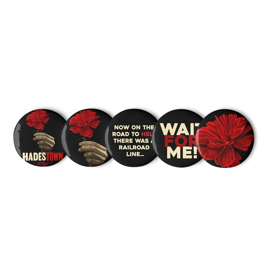 Wait For Me Red Carnation 5 Piece Button Set product image (3)