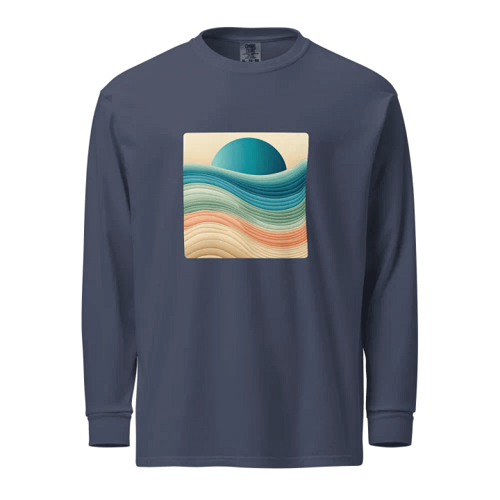 Ocean Waves Long Sleeve Shirt | AI Design abstract fluid product image (1)
