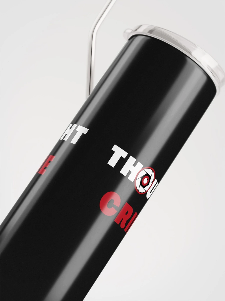 Black stainless steel tumbler thought crime product image (5)