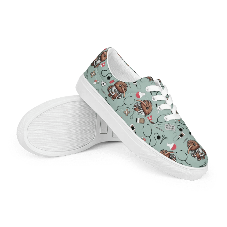 Cute Medical Kiwi Lace-up Canvas Shoes (Opal) product image (7)