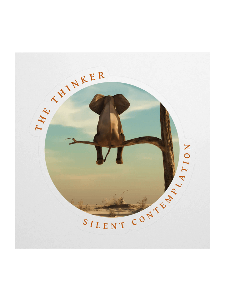 The Thinker Elephant Kiss Cut Sticker product image (1)