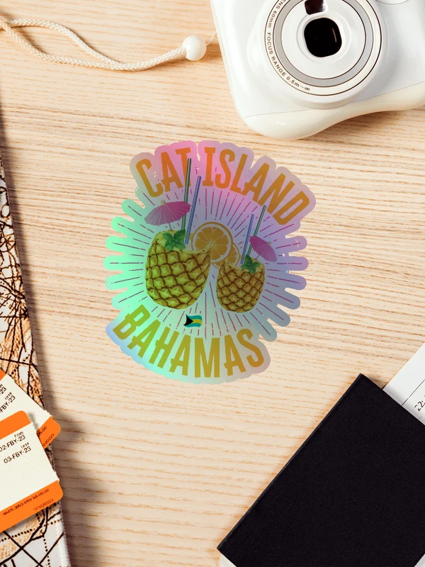 Cat Island Bahamas Sticker Holographic : Bahamas Flag product image (1)