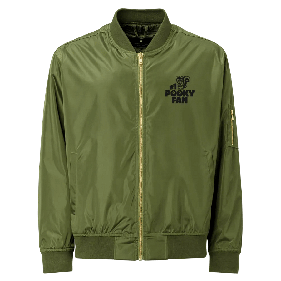 embroidered #1 pooky fan Midnight Black Recycled Bomber product image (1)