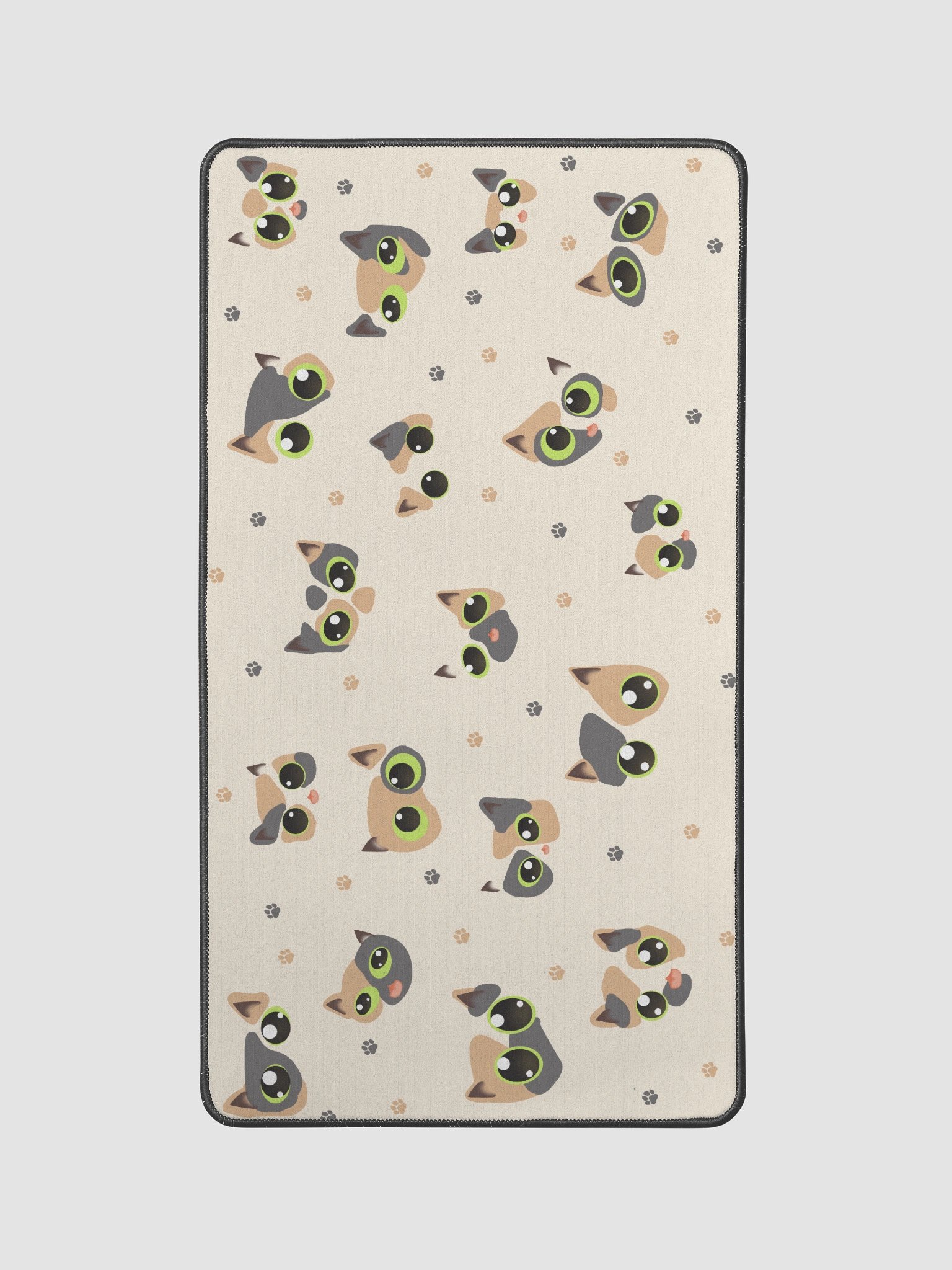 Cute Calico Cat Faces (Green Eyes) Desk Mat 12" x 22" product image (1)