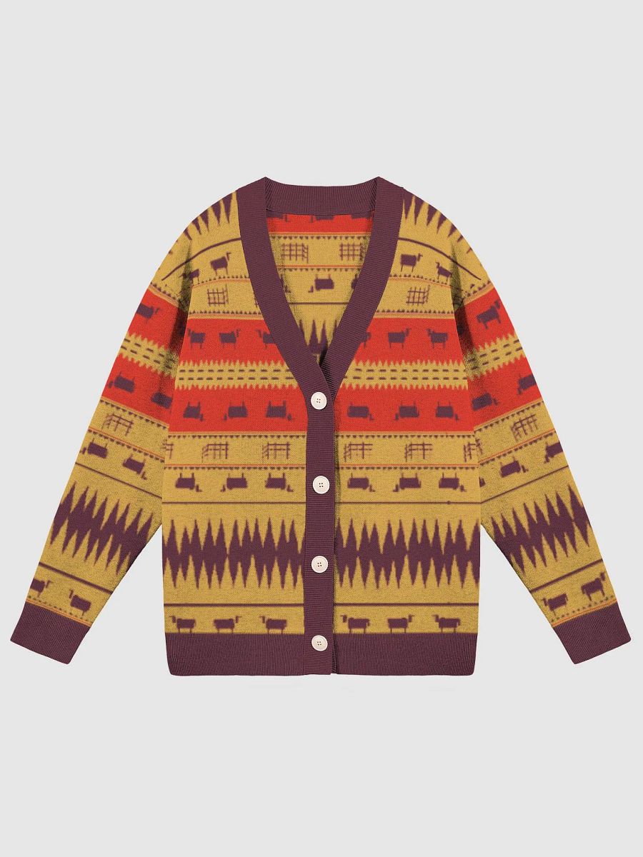 Vibrant Unisex Jacquard Knit Cardigan with Geometric Patterns - Classic Fit & Easy Care product image (1)