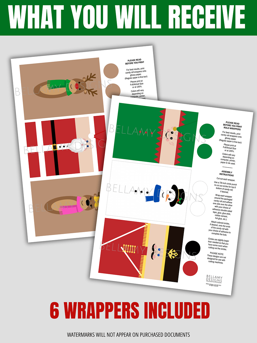 Christmas Candy Roll Wrappers product image (2)