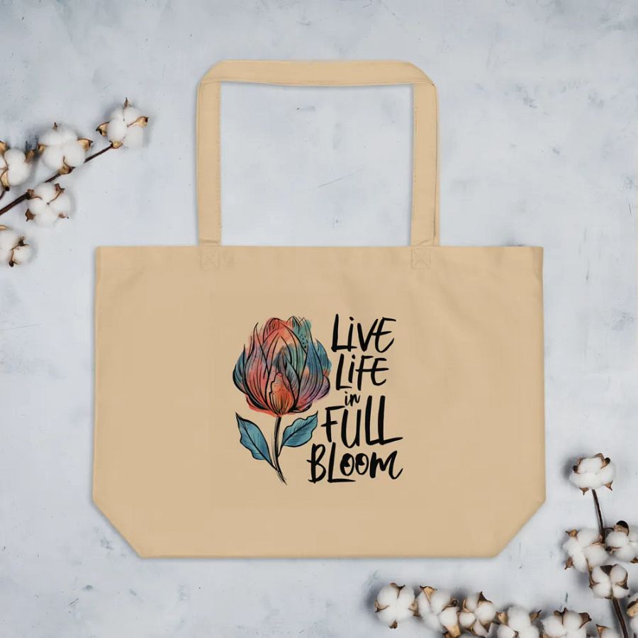 Live Life In Full Bloom Flower Abstract Big Tote Bag product image (7)