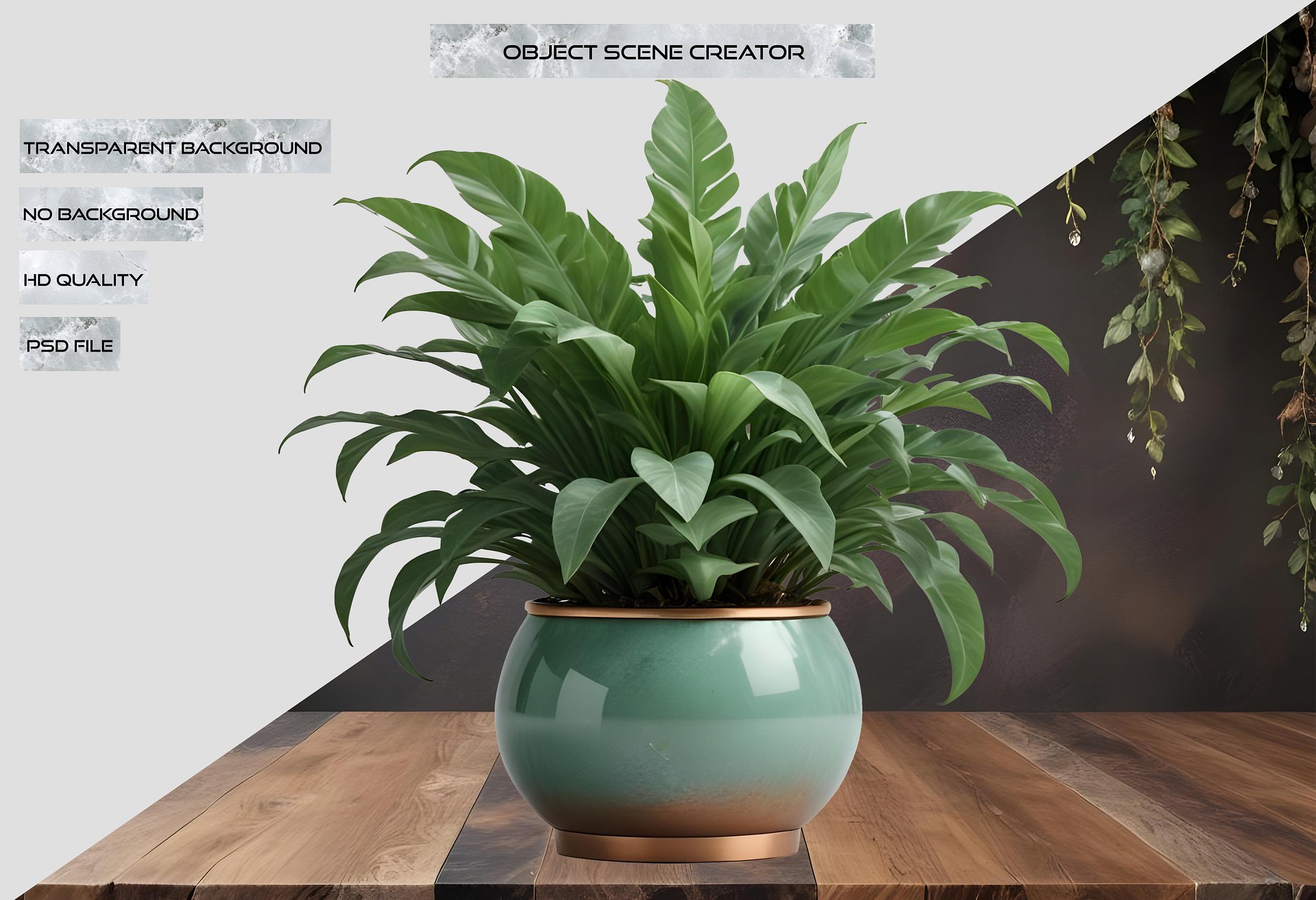 Jade Signature – Glossy Jade Planter with Copper Accent product image (2)