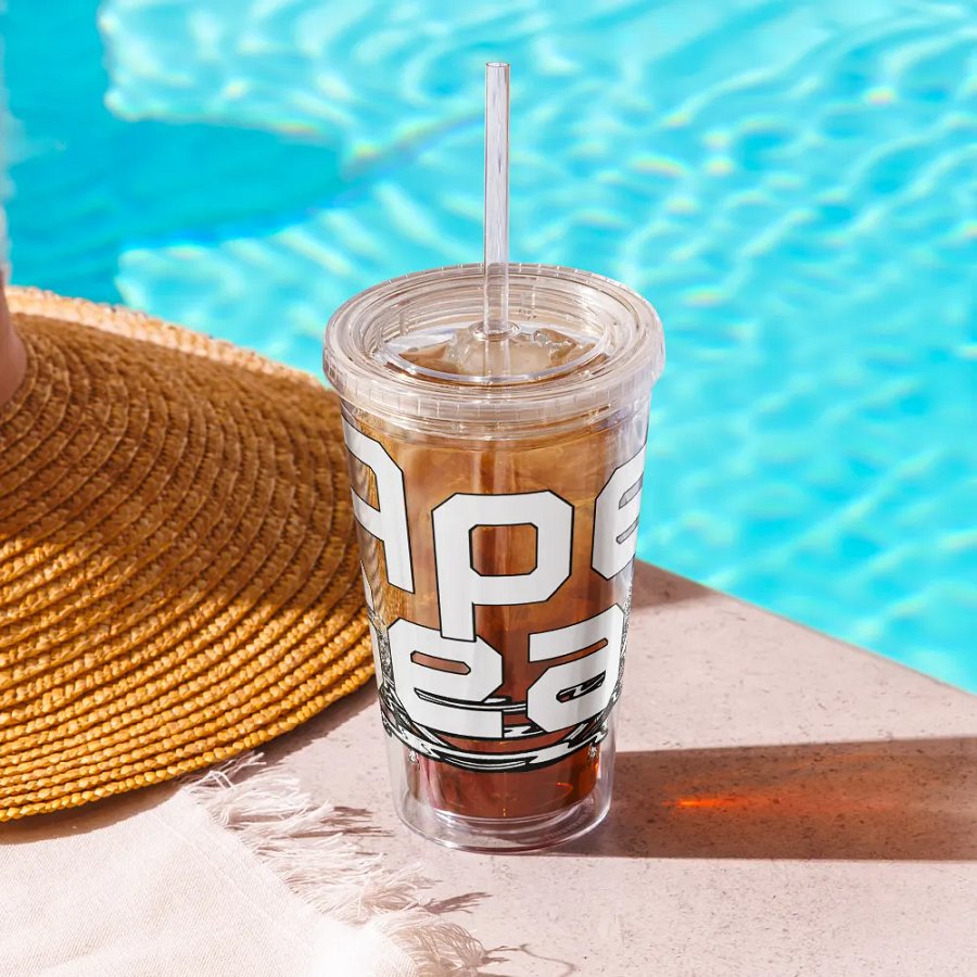 Double Wall Clear Plastic Tumbler (16 oz) - White HApex Gear White Logo product image (12)