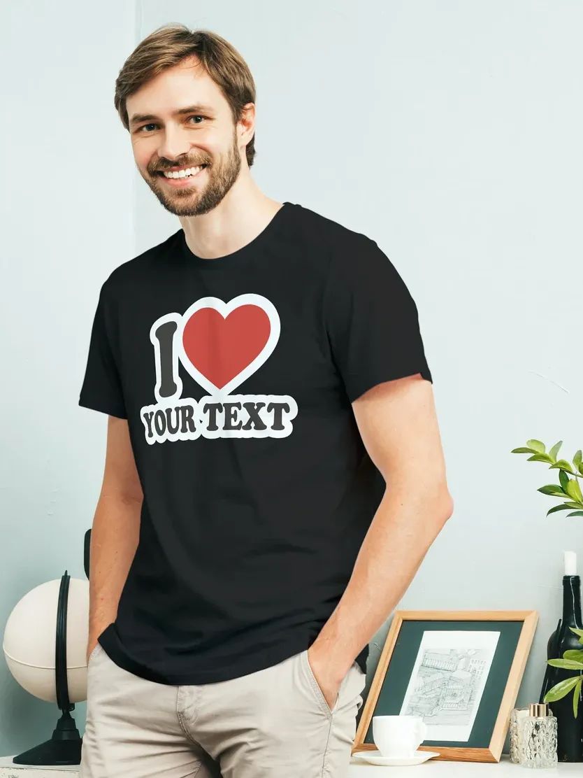 I Love | individuelles T-Shirt | Personalisierte Geschenke mit Deinem Text | I Love Herz Shirt | Paar Partner Geschenk Weihnachten product image (4)