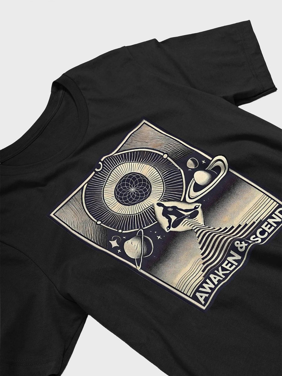 Awaken & Ascend Graphic Tee, Spiritual Unisex T-Shirt, Meditation Shirt, Cosmic Art Apparel, Zen Gifts for Yoga Lovers product image (3)