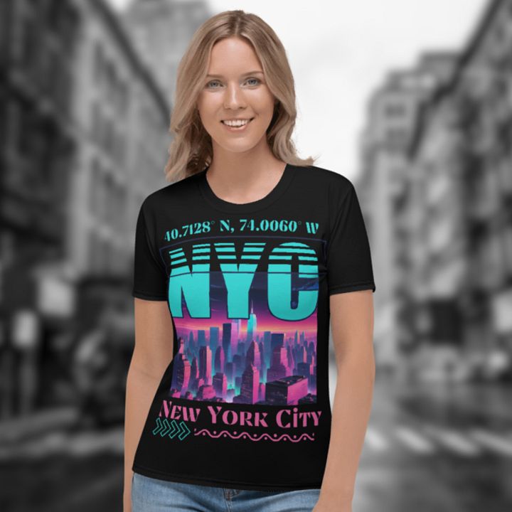 NYC New York City Graphic All Over Print T-shirt product image (1)