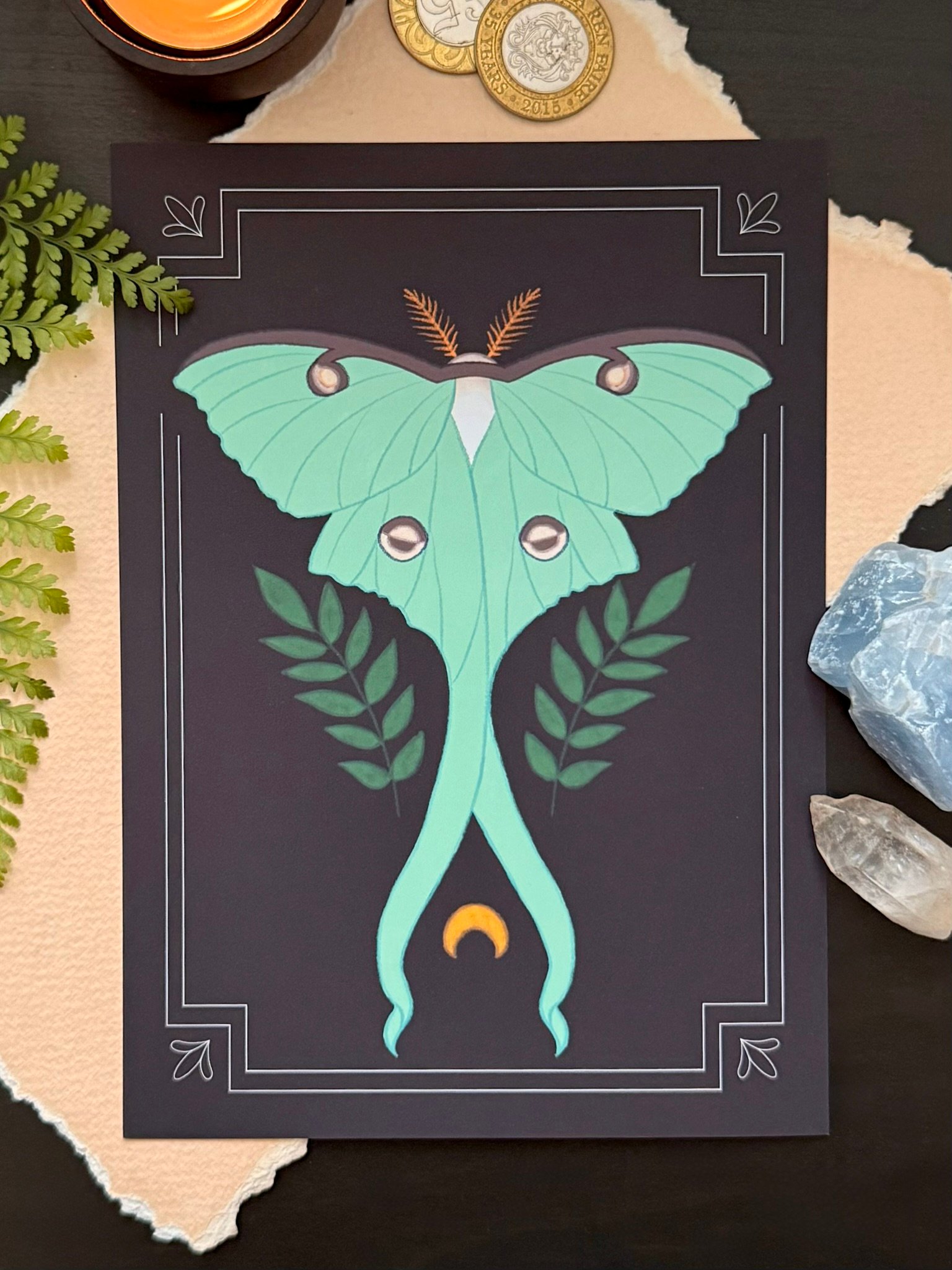 Luna Moth - 5x7" Art Print product image (1)