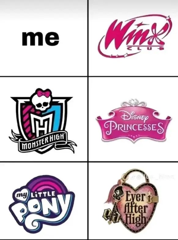 love them all, who else loves these shows? I always go back to watch them! #vtuber #envtuber #vtubermemes #vtubers #vtuberen #monsterhigh #disney #mylittlepony #winx #happyeverafter #mulan #luna #cleo 