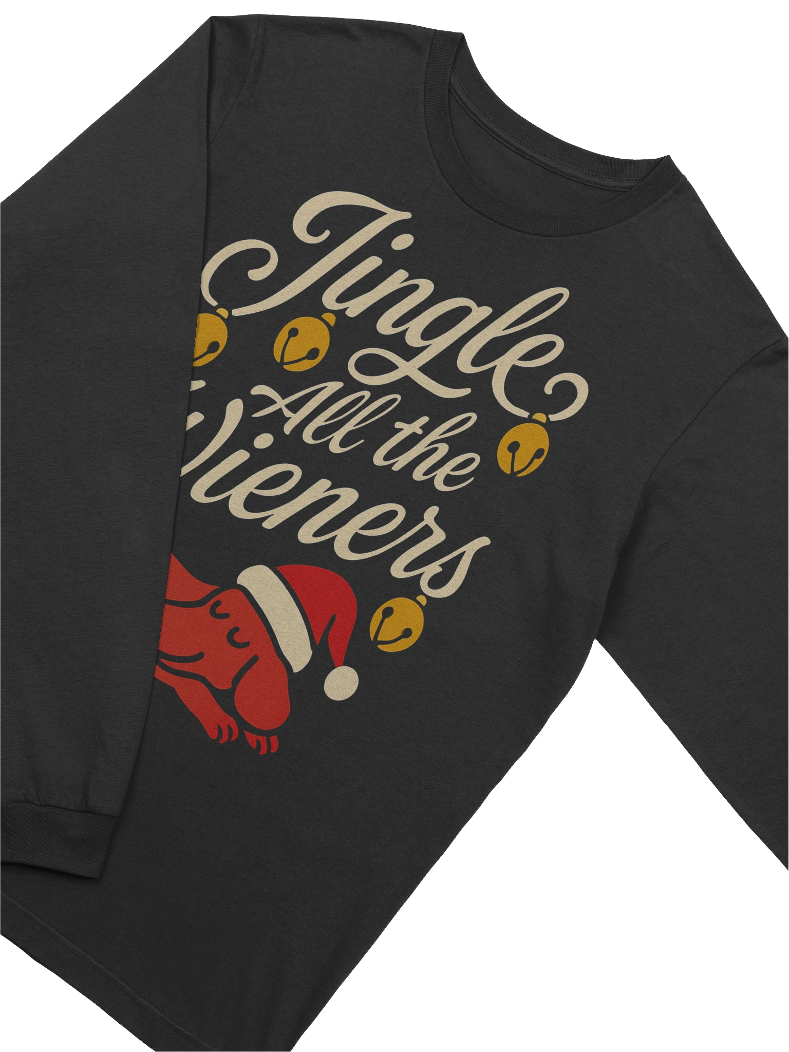“Jingle All the Wieners” Festive Dachshund Long-Sleeve Tee product image (3)