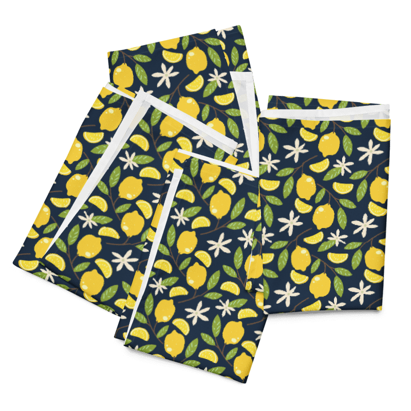 Lemon Print Cloth Napkin Set (4) | Bright & Cheerful Table Accent product image (3)
