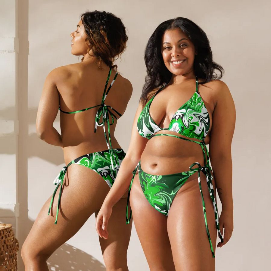 Marbled Green Allure Bikini Set product image (11)
