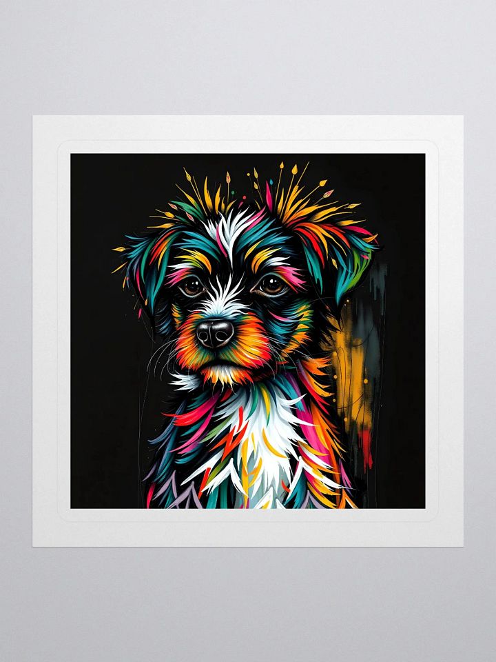 Vibrant Abstract puppy Kiss Cut Stickers product image (1)