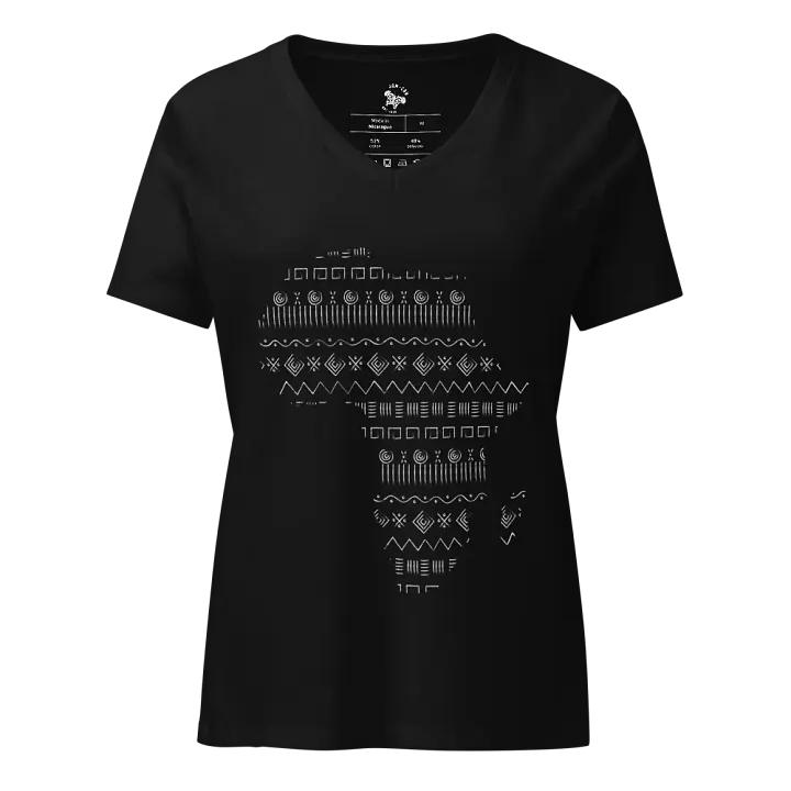 Uhuru - Women's Black Africa Pattern Tee product image (1)