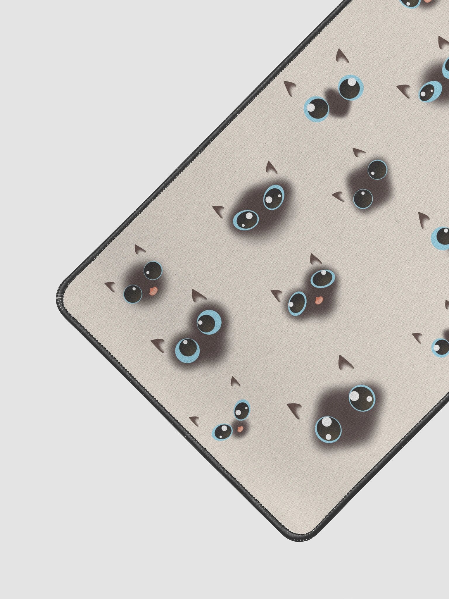 Cute Siamese Cat Faces (Blue Eyes) Desk Mat 12" x 18" product image (2)