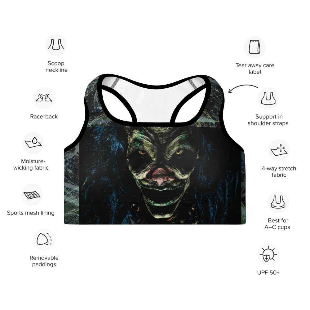 Luminous Reflection Sinister Clown Sports Bra product image (7)