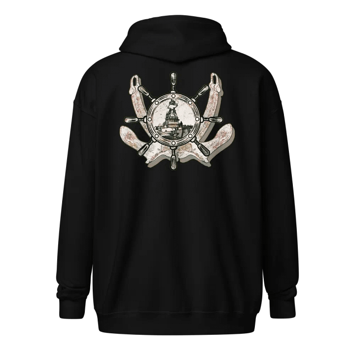 Twin anchor ship wheel & Tug CE Zip Hoodie product image (1)