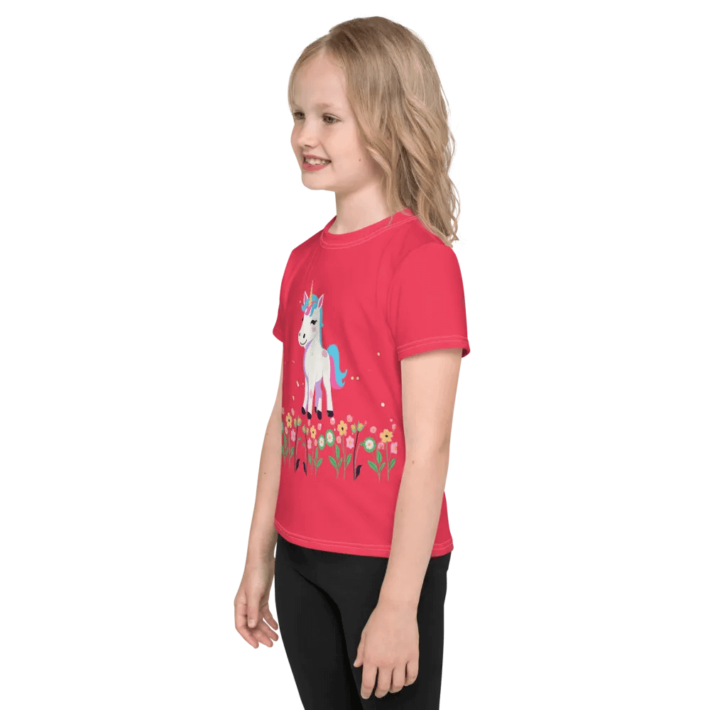 Smiling Unicorn All-Over Print Kids T-Shirt product image (3)