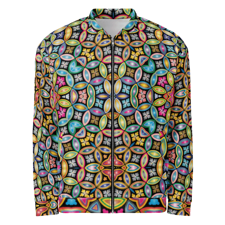 Batik Kawung Blue Bomber Jacket product image (1)