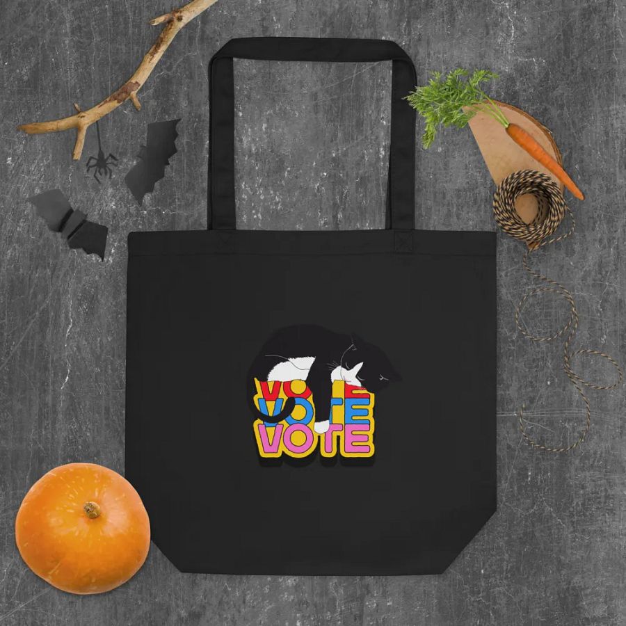 Slumbering Cat Vote Tote Bag product image (4)