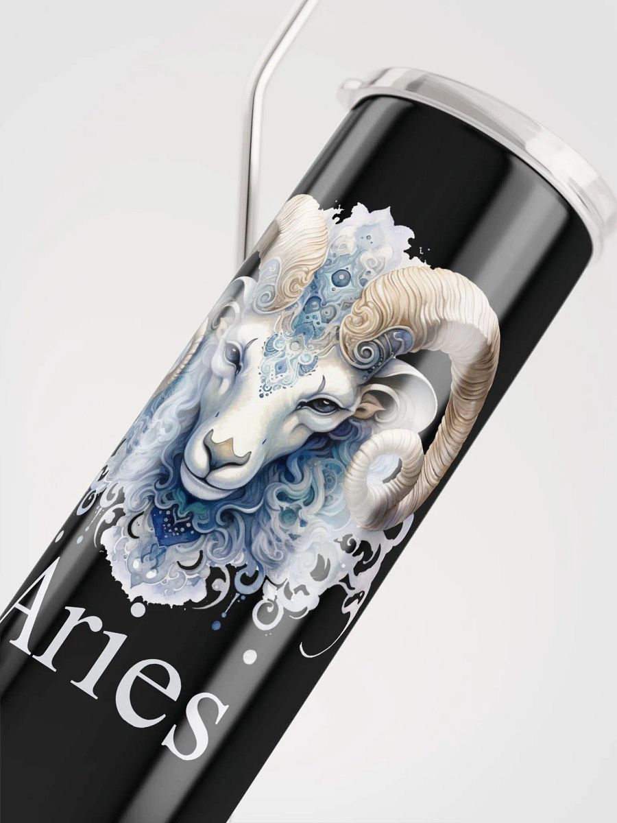 Astrology Delight: Aries Illustrated Zodiac Stainless Steel Tumbler - Reusable, Stylish, and Eco-Friendly! ♈ product image (5)