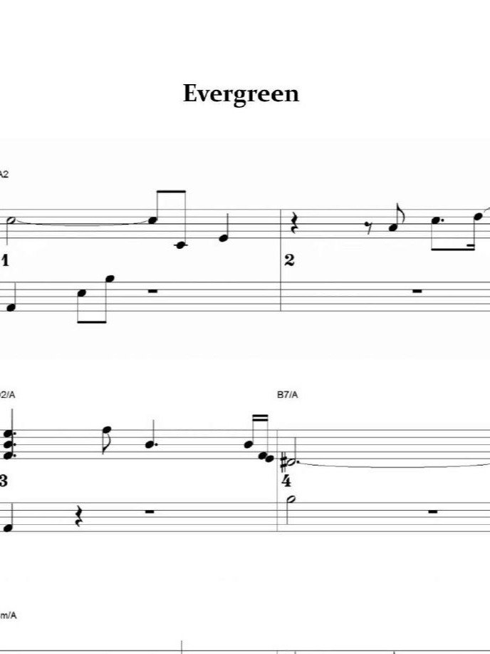 Evergreen - Piano sheet music product image (1)