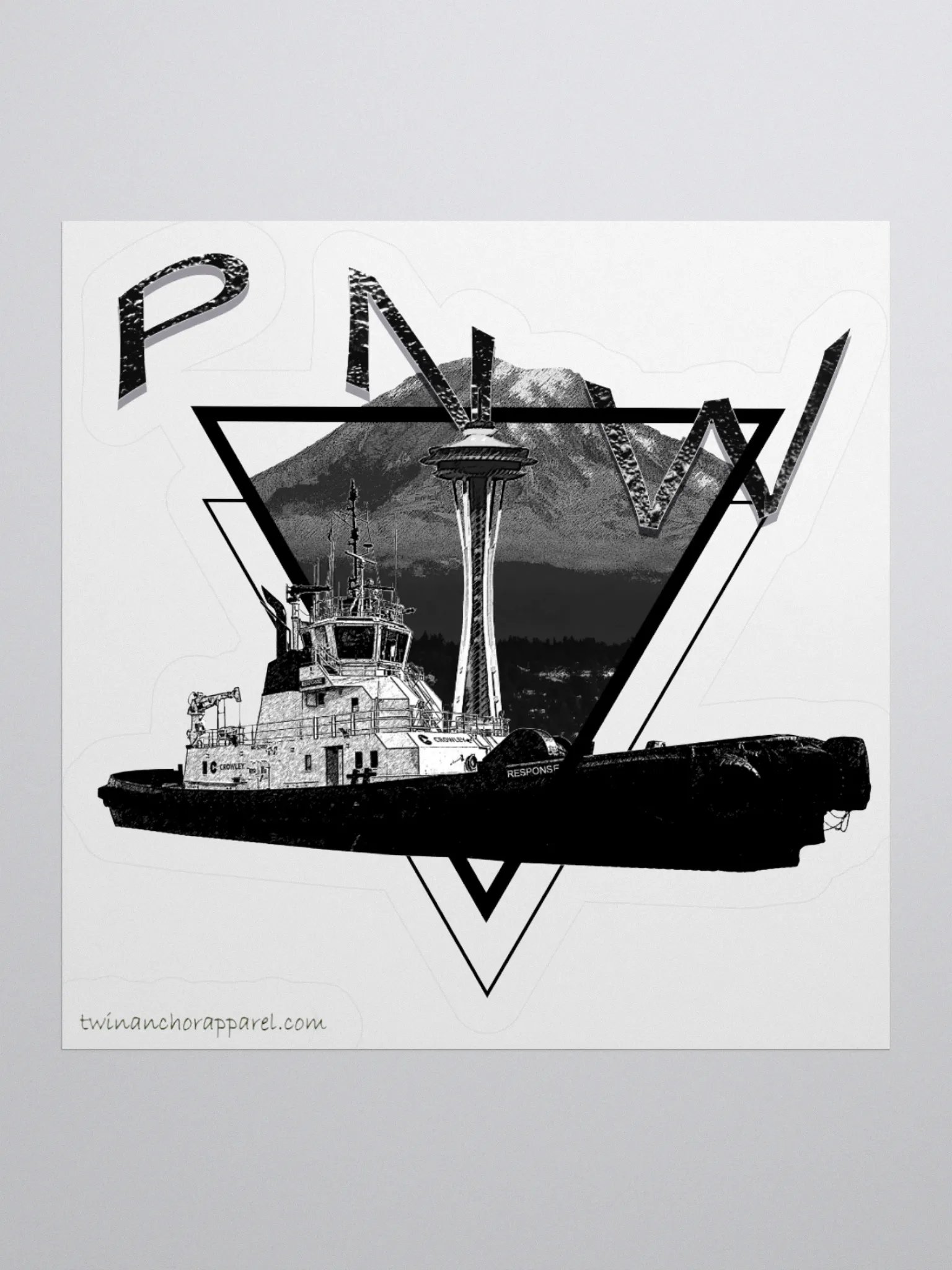 Tug Response Triangle-Mt Raine- PNW Kiss Cut Stickers product image (2)