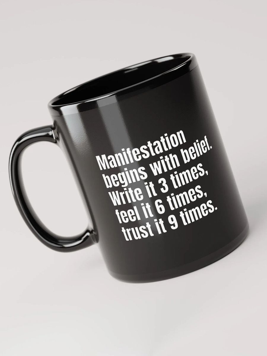 Black Ceramic Mug with Inspirational Quote – "Manifestation Begins with Belief" – Perfect for Mindfulness and Self-Care product image (6)