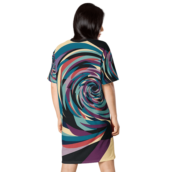 Abstract Lithographic Pattern Design T-shirt Dress - v1 product image (1)
