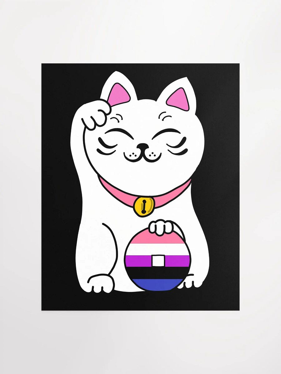 Maneki neko genderfluid pride poster product image (1)