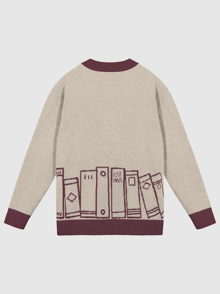 Squiddleton Cardigan - Taupe With Bergundy Print product image (6)