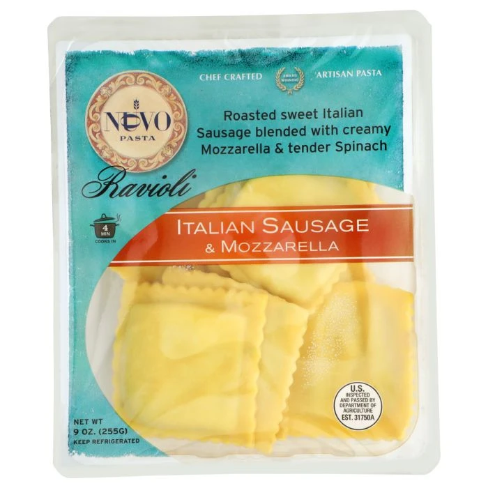 NUOVO PASTA: Italian Sausage & Mozzarella Ravioli Pasta, 9 oz product image (1)