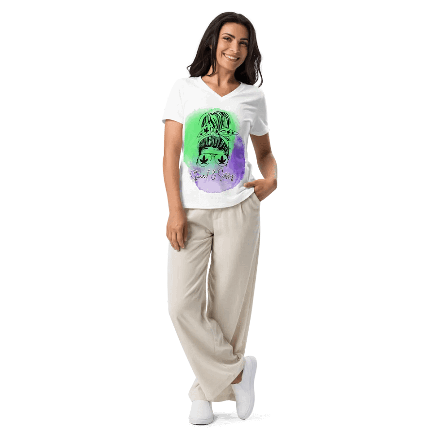 Cannabis Chic V-Neck Tee product image (9)