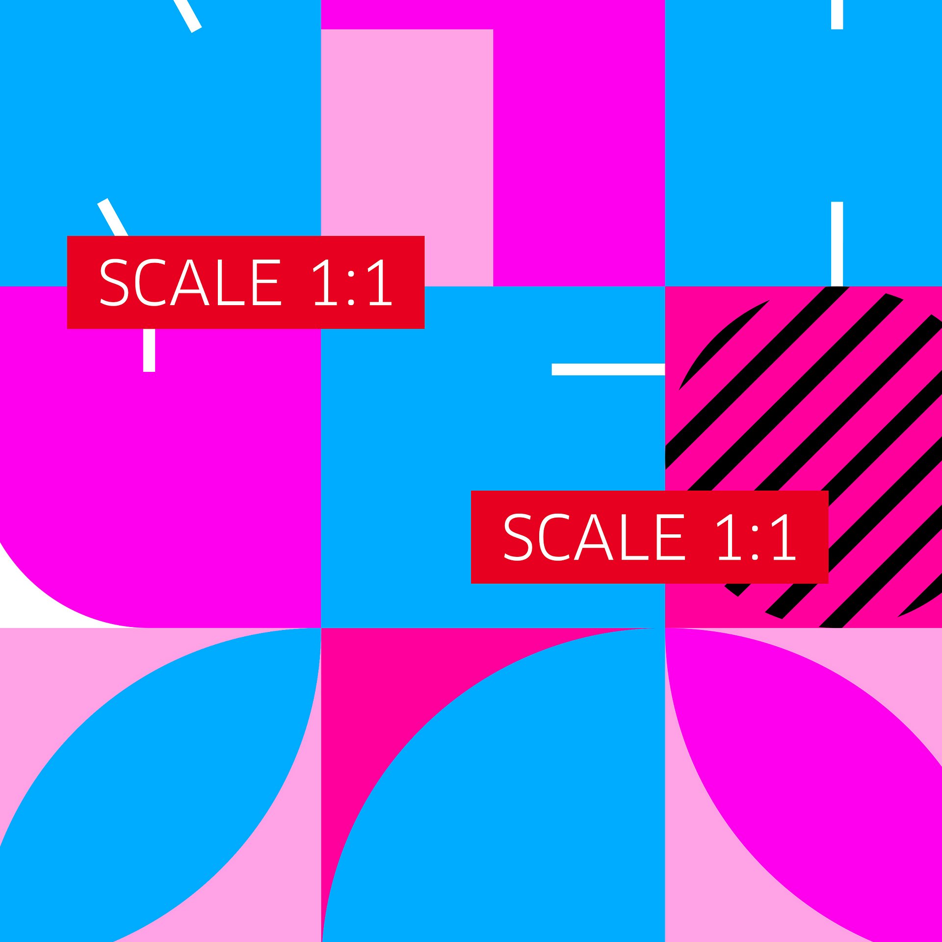 Bauhaus Synthwave #2 poster (fuchsia/magenta-blue) — abstract poster, retrowave print, vaporwave geometric art, 1980s print,1930s wall decor product image (4)