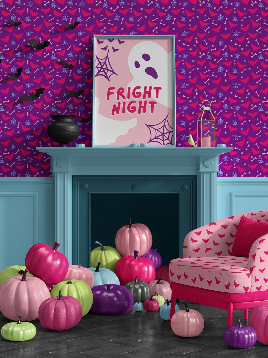 Pink Halloween Seamless Patterns & Clipart product image (5)