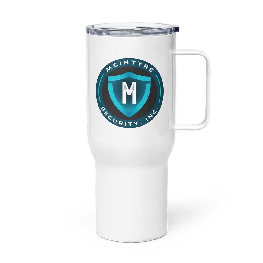 Stainless Steel Travel Mug with Handle - McIntyre Security Inc. Logo product image (3)