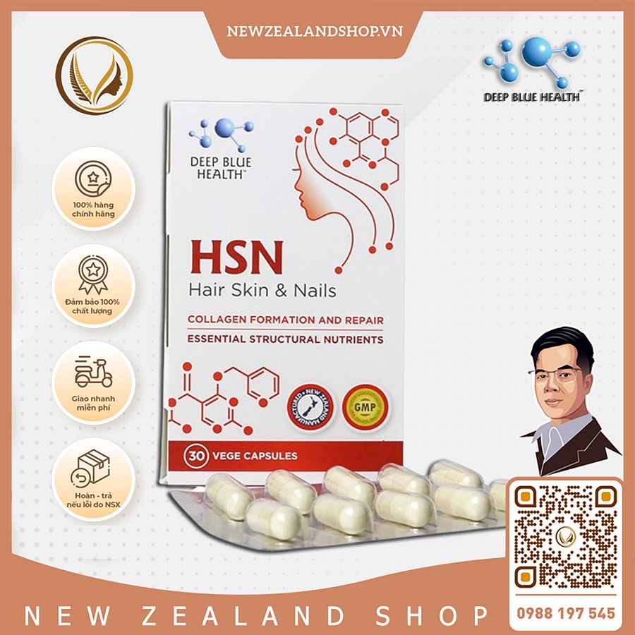 Viên uống trị mụn, dưỡng móng, ngăn rụng tóc Deep Blue Health HSN 30 viên product image (1)